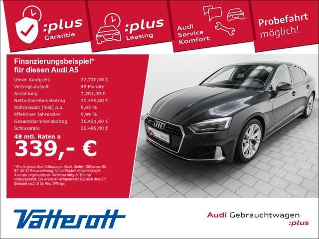 Audi - A5 Sportback 40 TFSI quattro advanced AHK Standheiz Navi Kamera_1