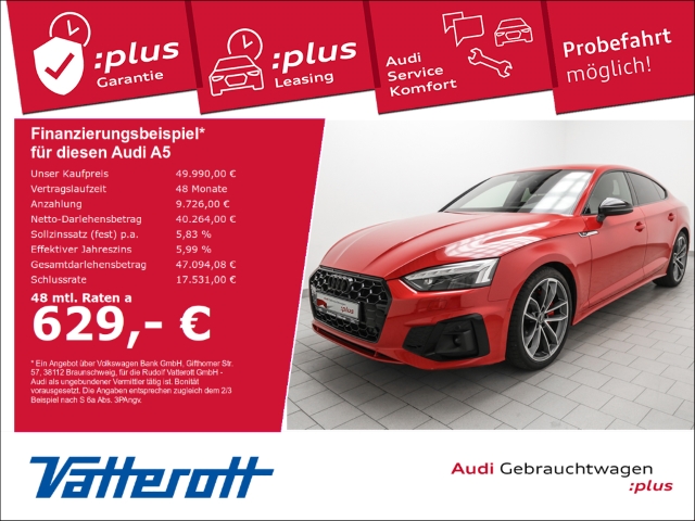 Audi - A5 Sportback 40 TDI S line Laser Navi Optik schwarz LED-Matrix_1