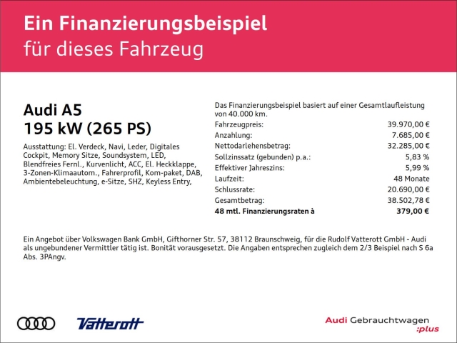 Audi - A5 Cabrio 45 TFSI S line quattro Navi Kamera virtuell_2