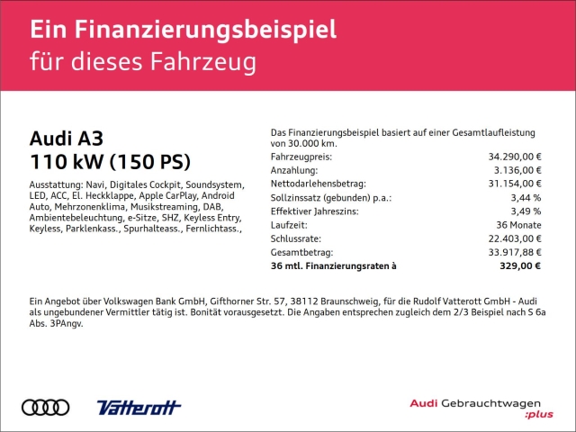 Audi - A3 Sportback 35 TDI S line Navi ACC Kamera_2