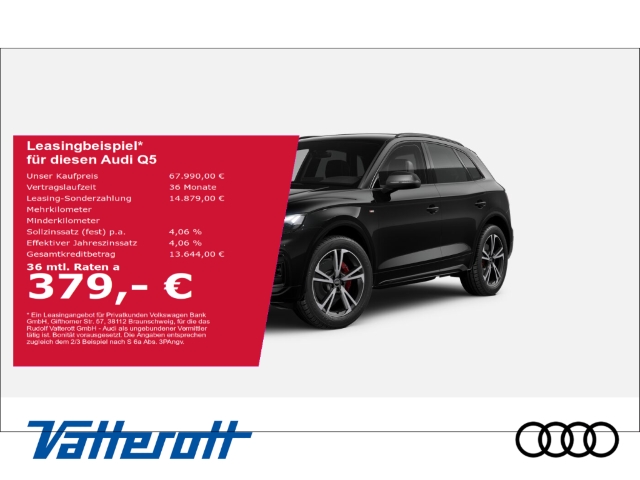 Audi Q5 S line business 40 TDI Luftfed. AHK ACC Matrix Sported.