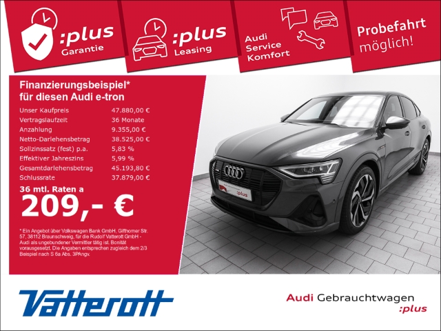 Audi e-tron Sportback 55 S line AHK Panodach HuD B&O