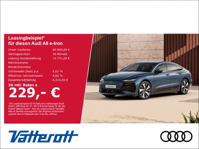 Audi A6 e-tron Sportback AHK Matrix Memory Kamera Navi